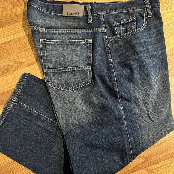 Nautica Men's Straight Leg Dark Wash Jeans 40x28 Blue Denim Classic Fit - Picture 1 of 7